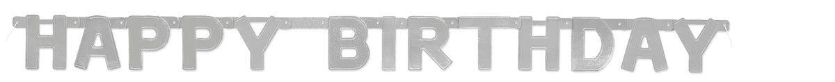 Happy Birthday Silver Deluxe Jointed Banner