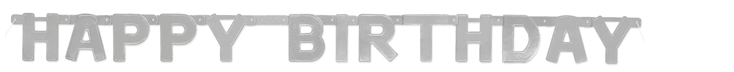 Happy Birthday Silver Deluxe Jointed Banner