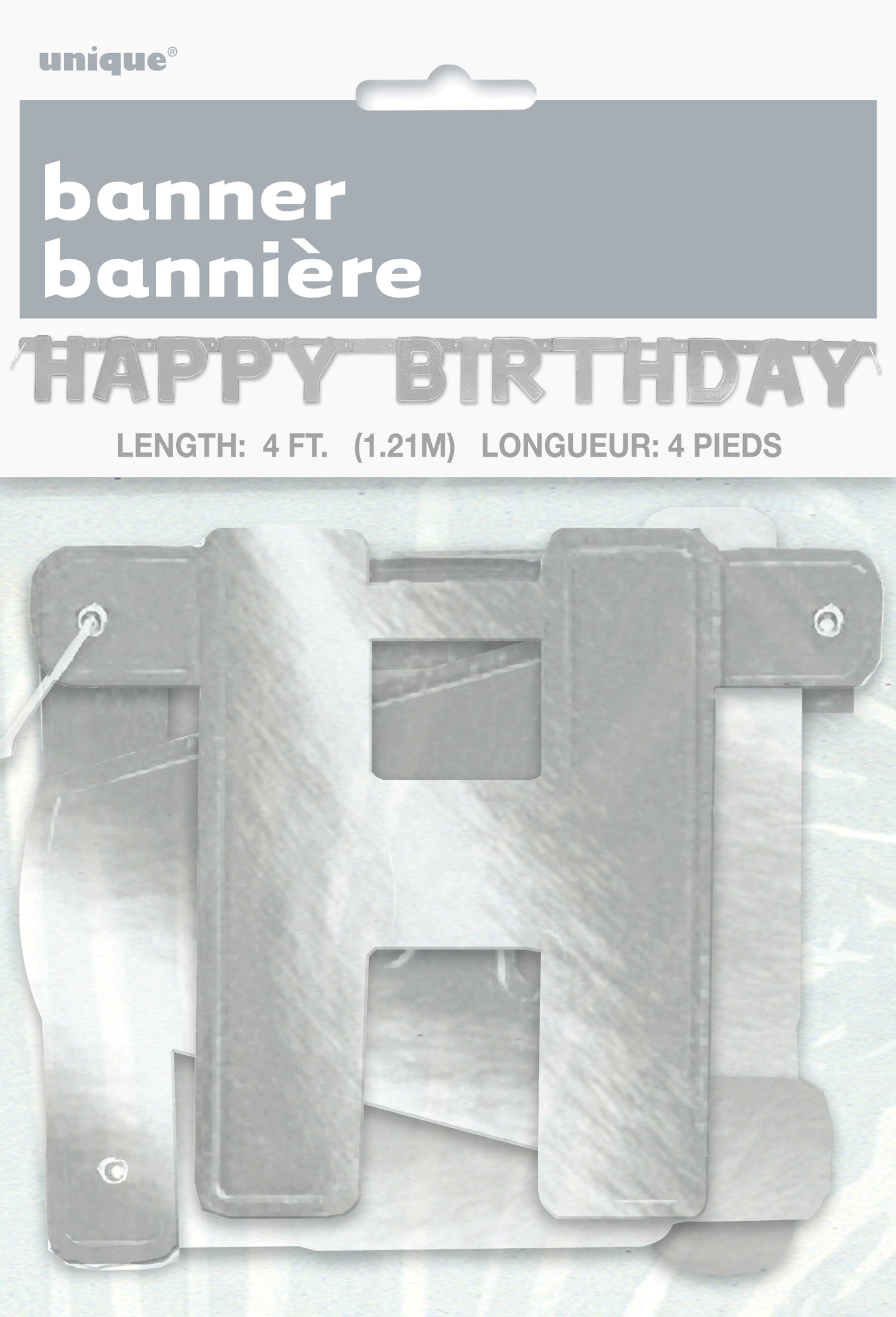 Happy Birthday Silver Deluxe Jointed Banner - Image 3