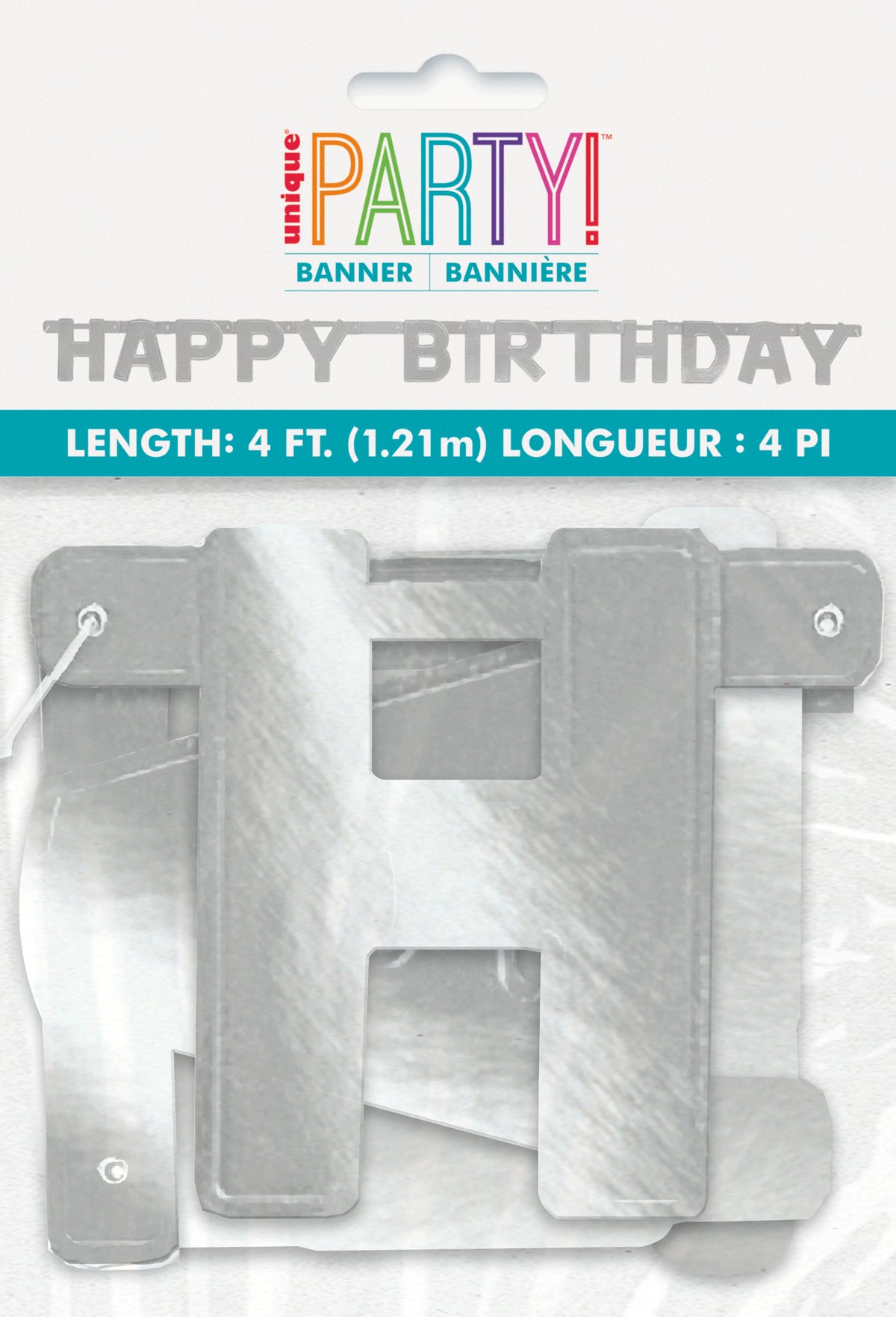 Happy Birthday Silver Deluxe Jointed Banner - Image 2