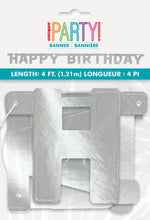 Happy Birthday Silver Deluxe Jointed Banner - Image 2