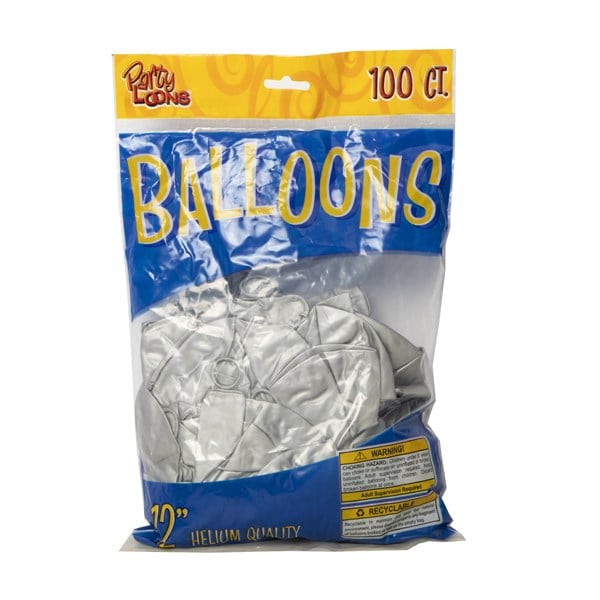 Silver Latex 12" Balloons