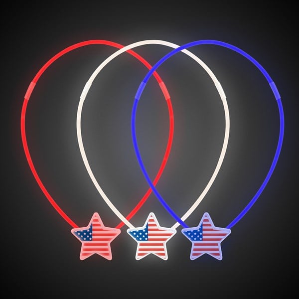 Red, White, and Blue Patriotic Glow Stars Value Pack