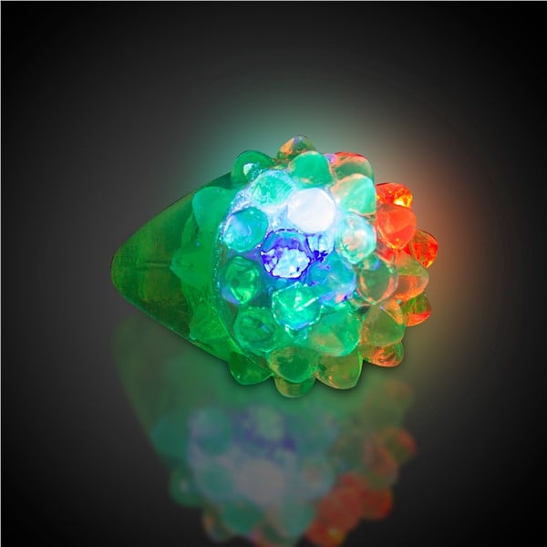LED Green Jelly Bumpy Rings