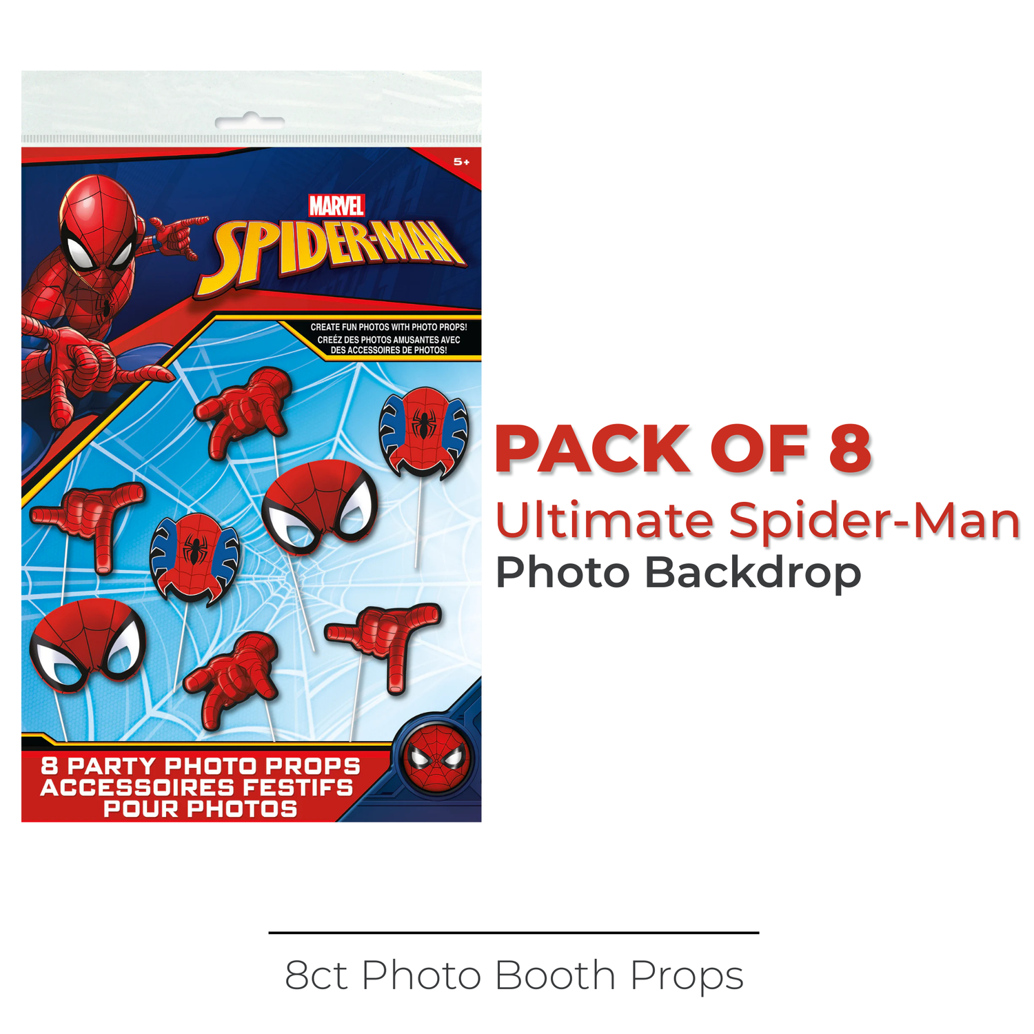 Ultimate Spider-Man Photo Booth Props, 8ct