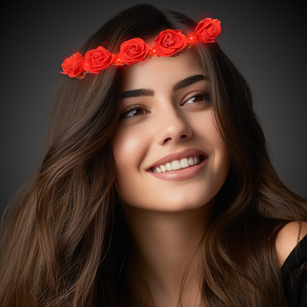 LED Red Roses Halo Headband