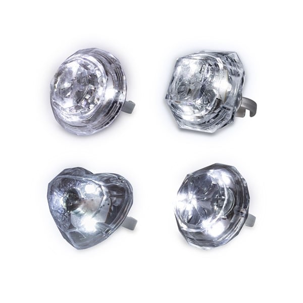 LED White Diamond Bling Rings