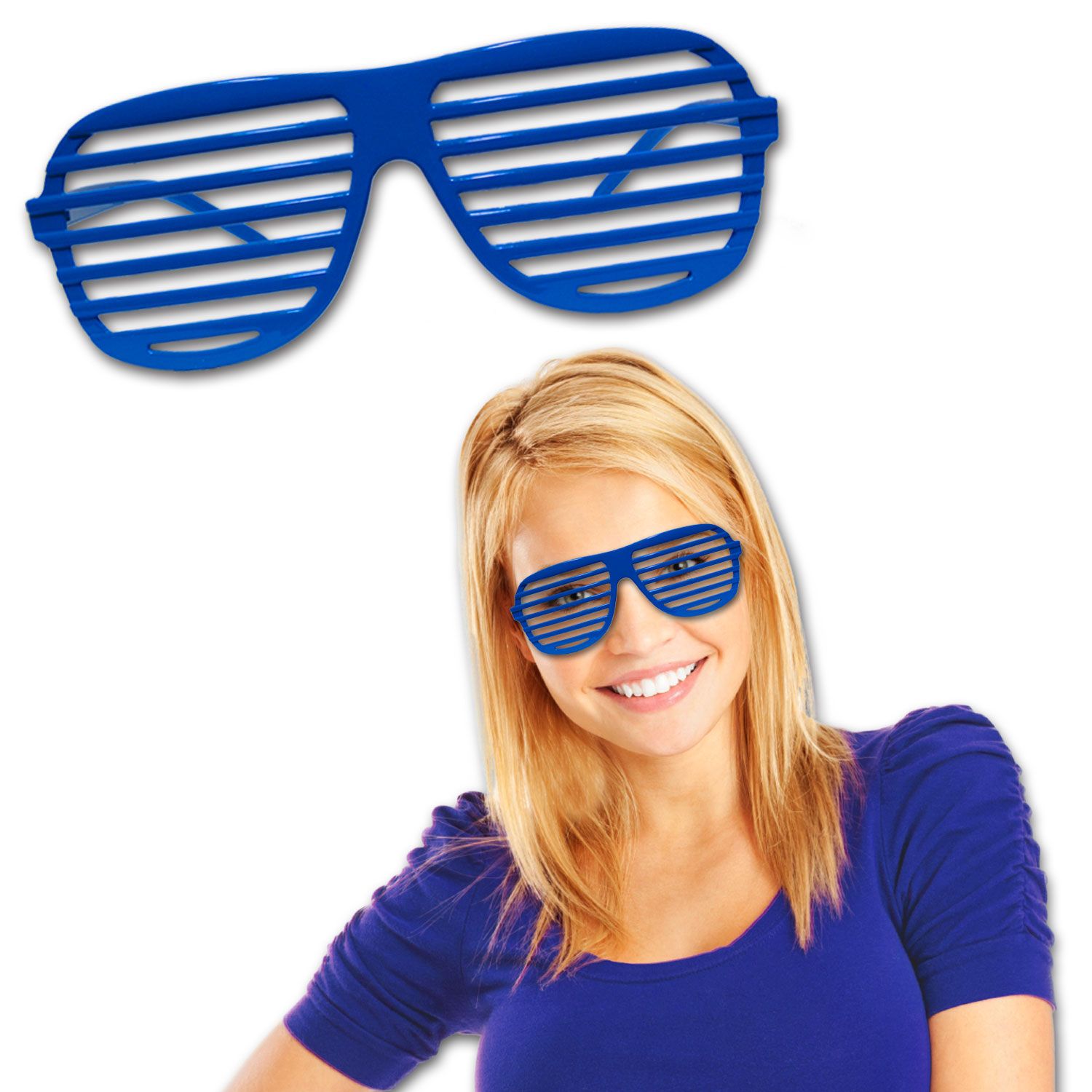 Blue Slotted Glasses