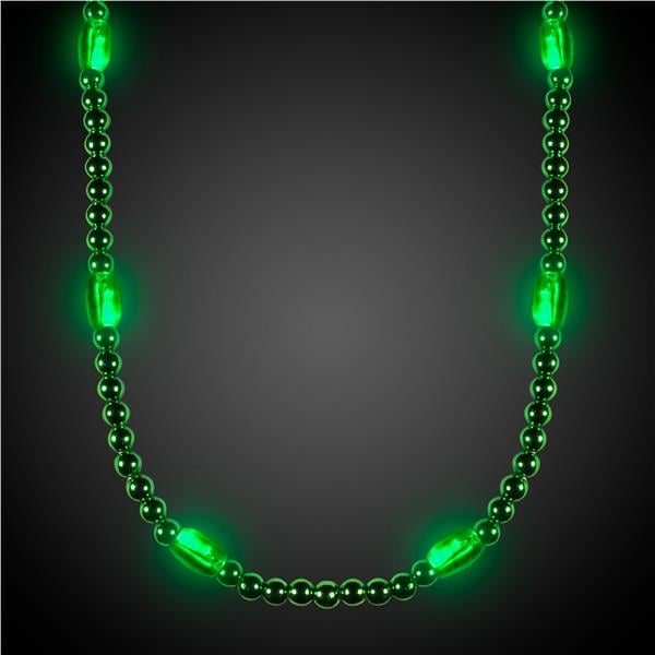 LED Green 30" Beaded Necklace