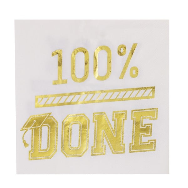 100% Gold Done Grad Lunch Napkins