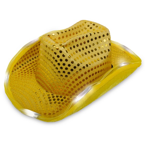 LED Gold Sequin Cowboy Hat