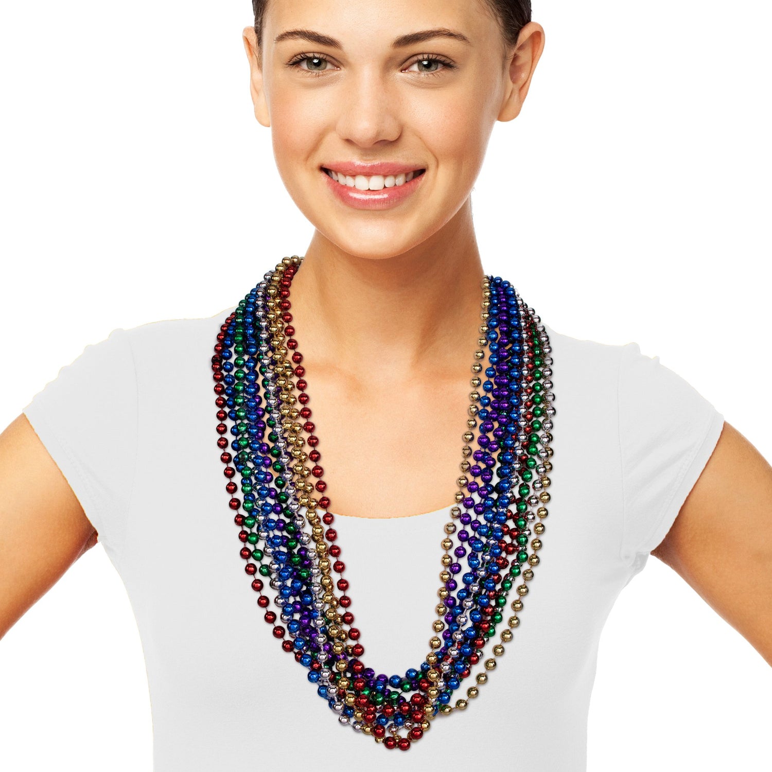 Assorted Color 7mm Bead 33" Necklaces