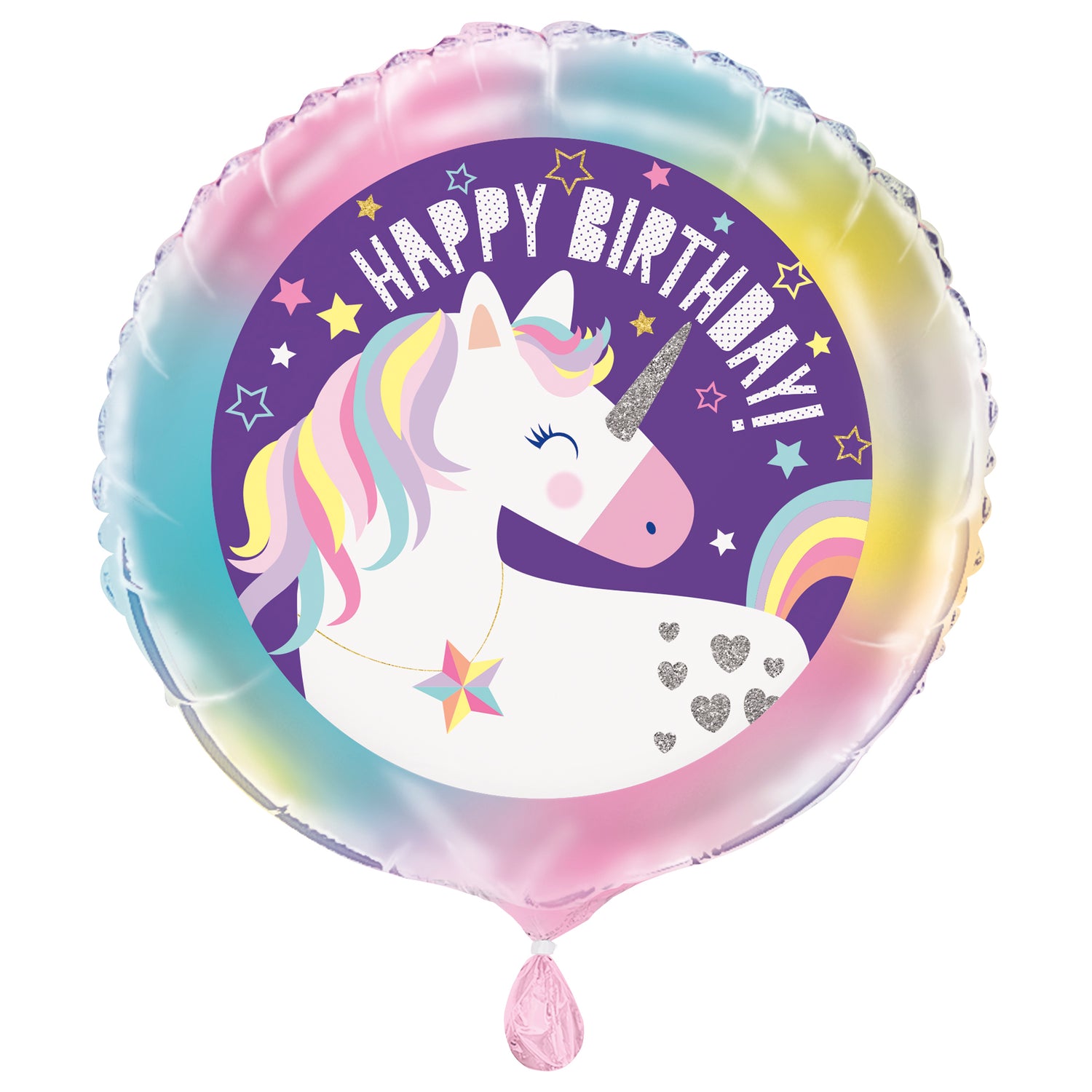 Unicorn Round Foil Balloon 18", Bulk