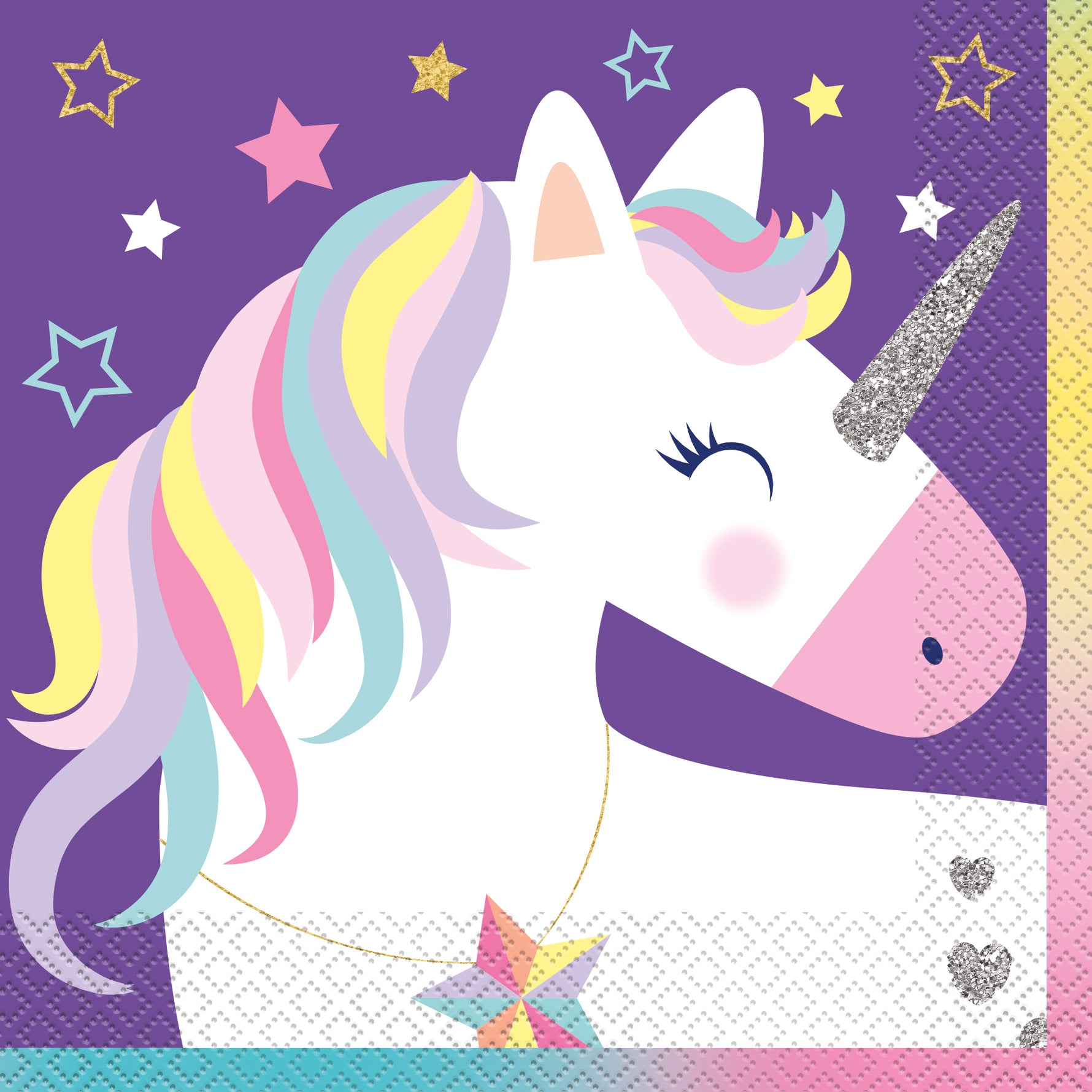 Stars & Unicorn Luncheon Napkins, 16ct