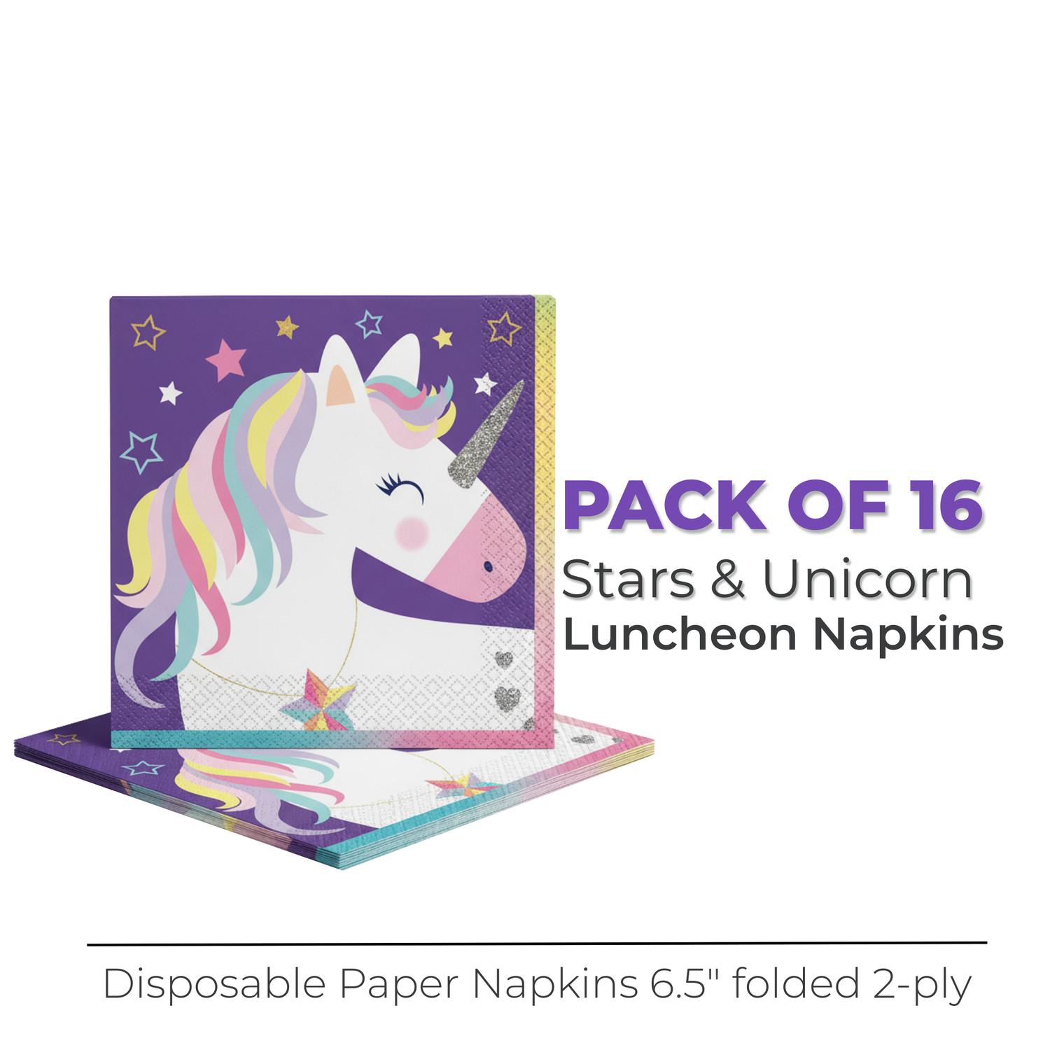 Stars & Unicorn Luncheon Napkins, 16ct