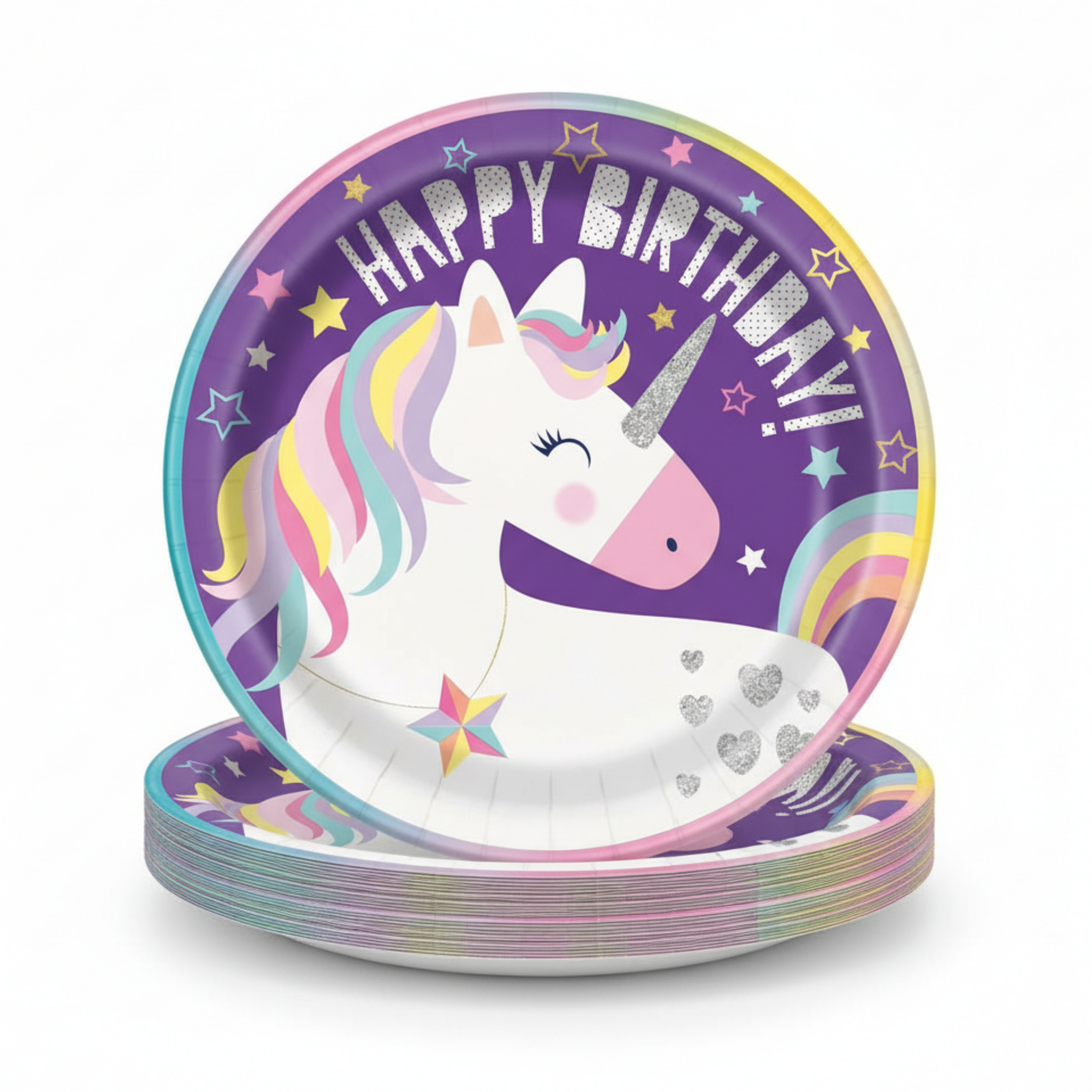 Unicorn Round 9" Dinner Plates, 8ct