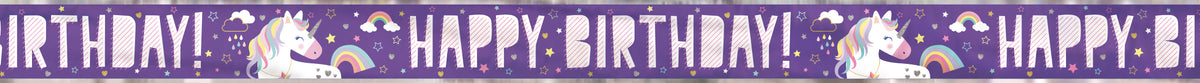 Foil Unicorn Banner, 12 ft
