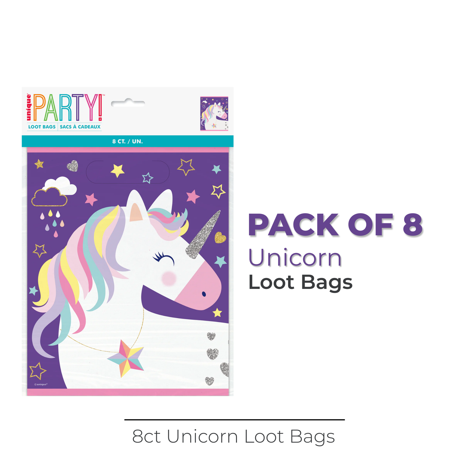 Unicorn Loot Bags, 8ct