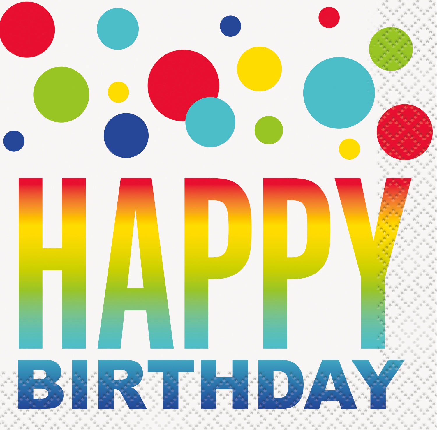 Rainbow Spots Birthday Beverage Napkins, 16ct