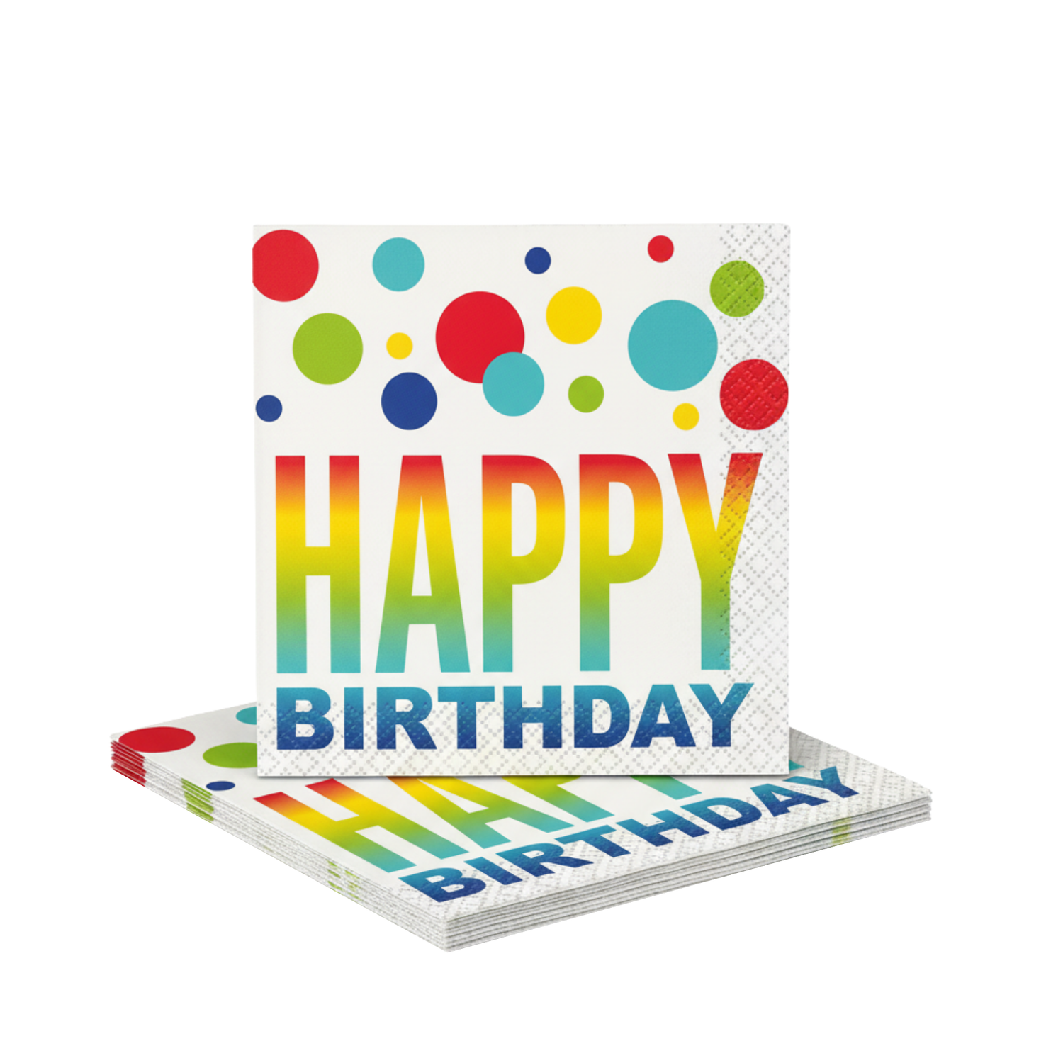 Rainbow Spots Birthday Beverage Napkins, 16ct