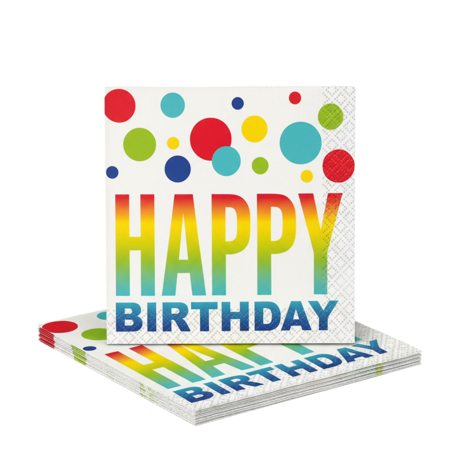 Rainbow Spots Birthday Luncheon Napkins, 16ct