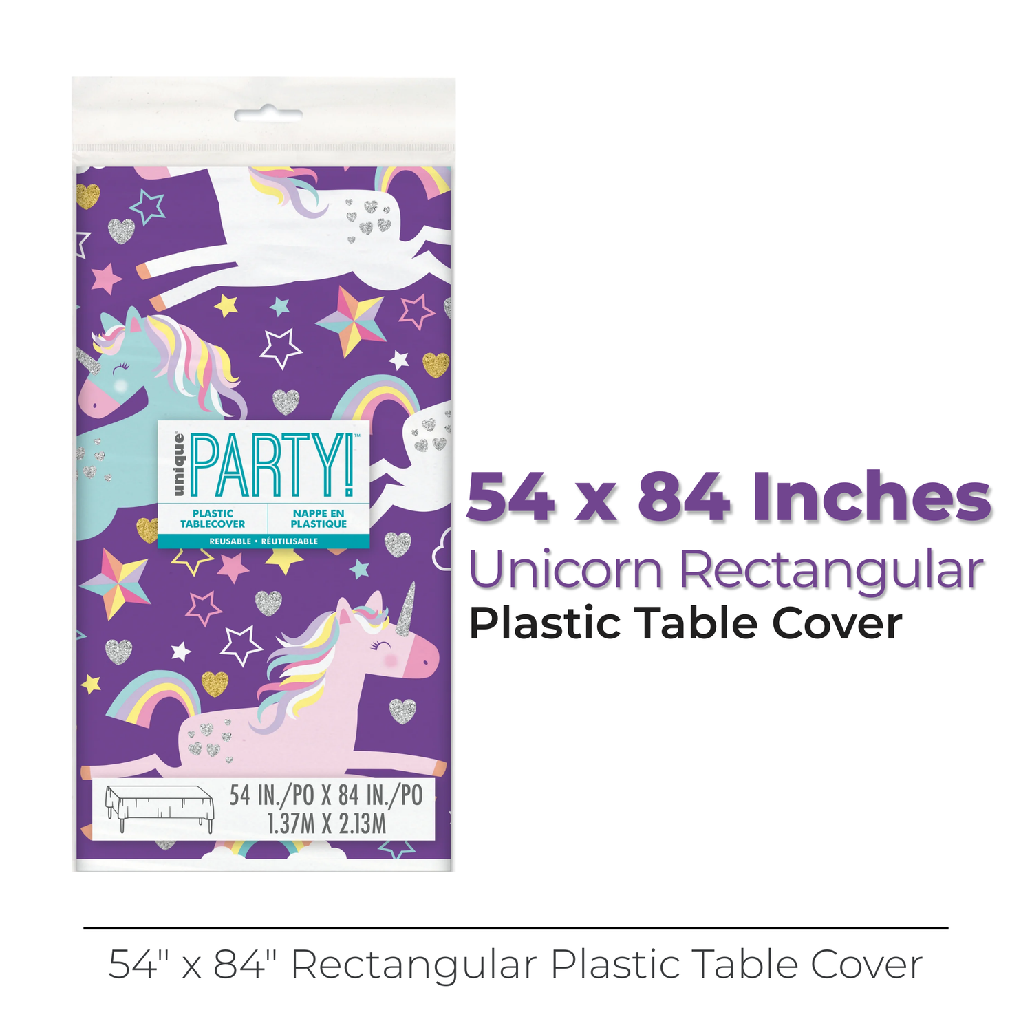 Rainbow Spots Birthday Rectangular Plastic Table Cover, 54" x 84"