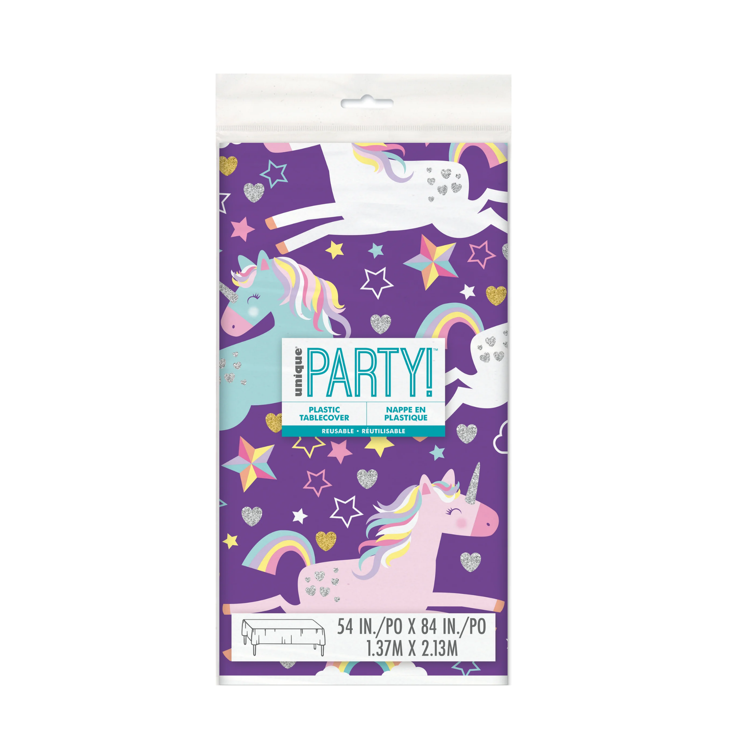 Rainbow Spots Birthday Rectangular Plastic Table Cover, 54" x 84"