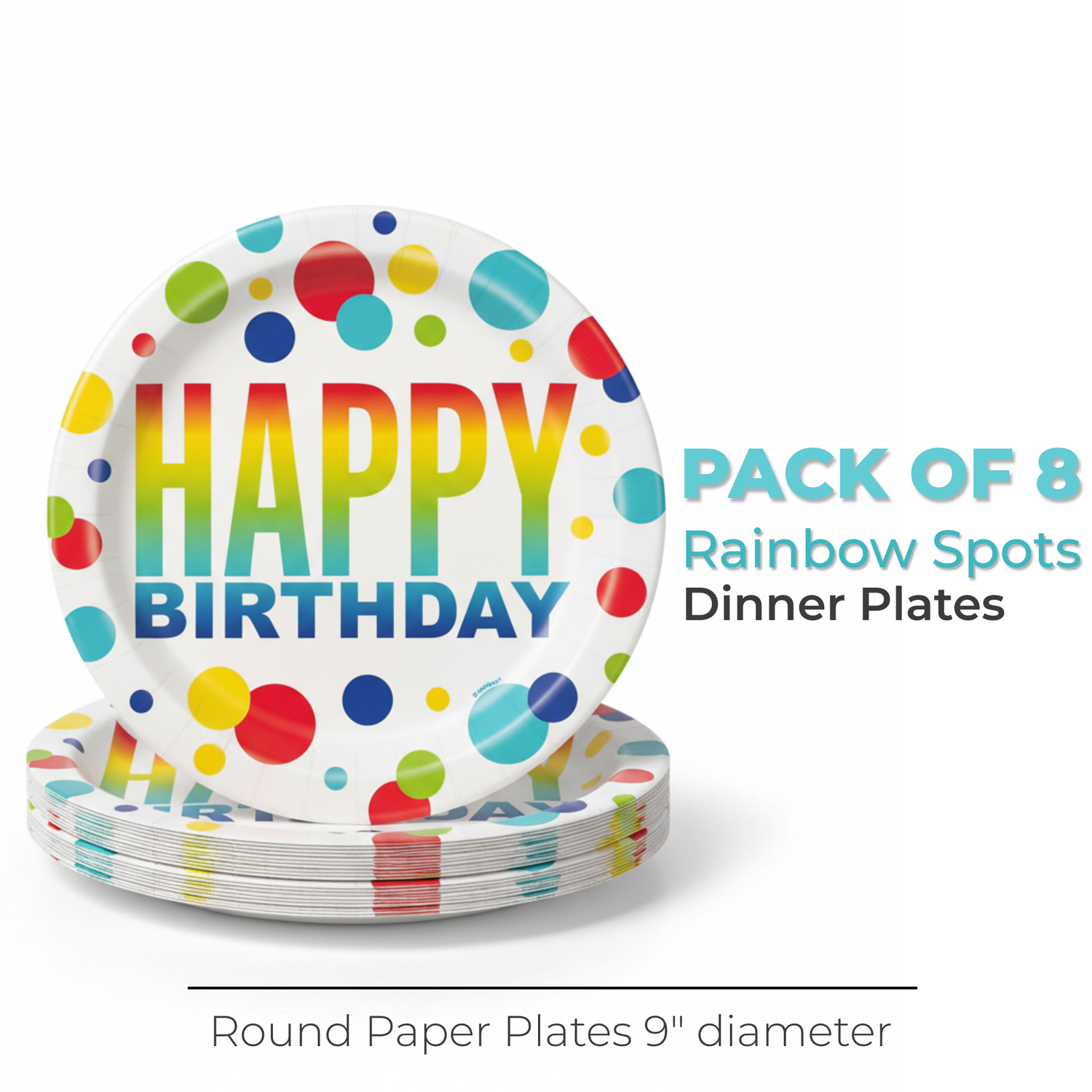 Rainbow Spots Birthday Party Kit for 16 People - Good