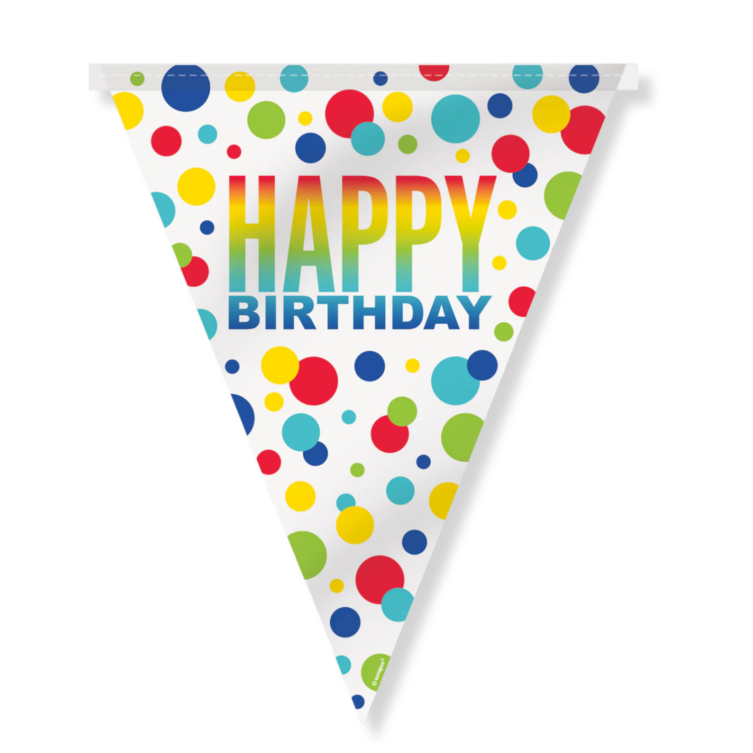 Rainbow Spots Birthday Plastic Flag Banner, 12 ft