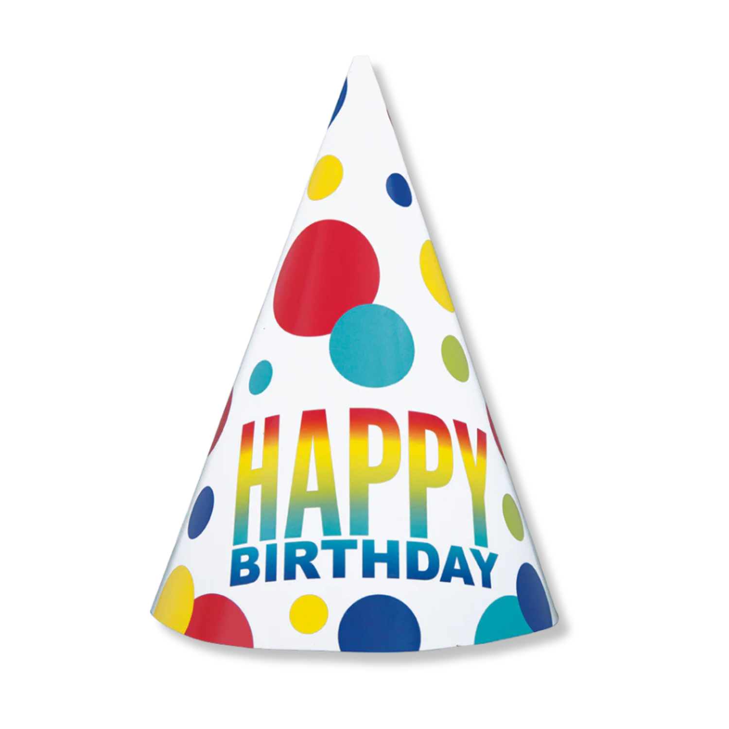 Rainbow Spots Birthday Party Hats, 8ct