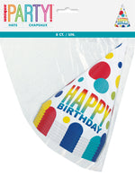 Rainbow Spots Birthday Party Hats, 8ct - Image 2