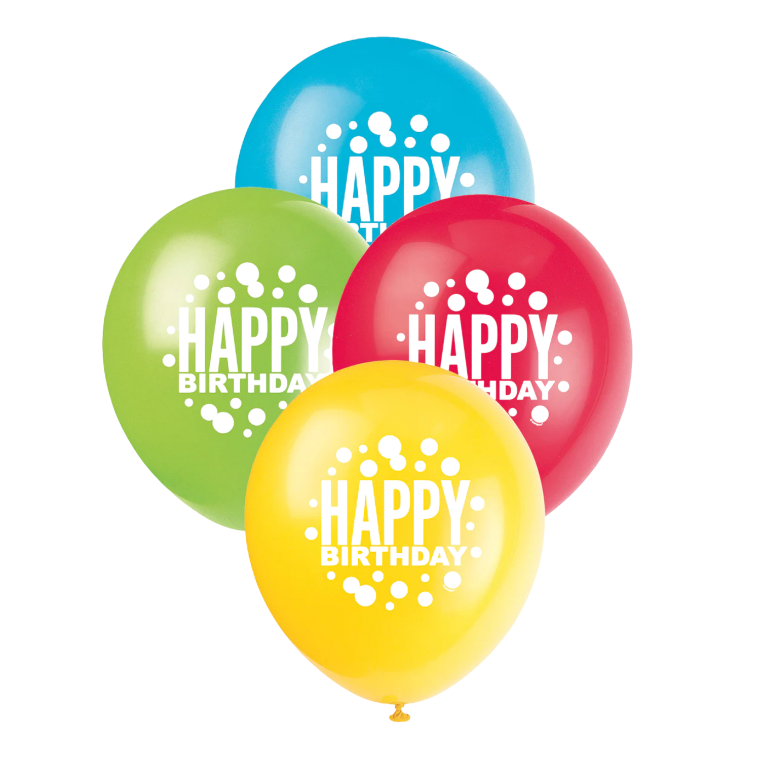 Rainbow Spots Birthday 12" Latex Balloons, 8ct