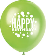 Rainbow Spots Birthday 12" Latex Balloons, 8ct - Image 5