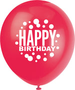 Rainbow Spots Birthday 12" Latex Balloons, 8ct - Image 6