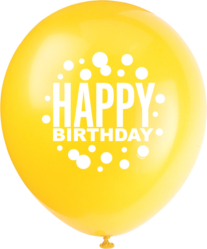 Rainbow Spots Birthday 12" Latex Balloons, 8ct - Image 4