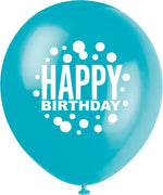 Rainbow Spots Birthday 12" Latex Balloons, 8ct - Image 3