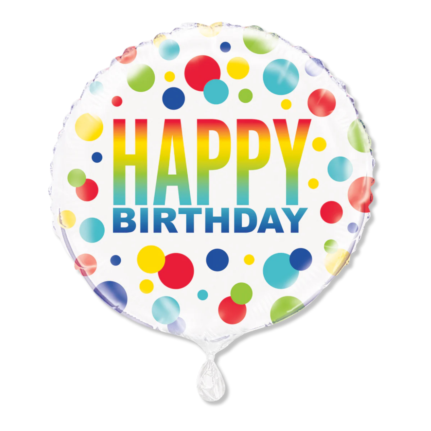 Rainbow Spots Birthday Round Foil Balloon 18", Bulk