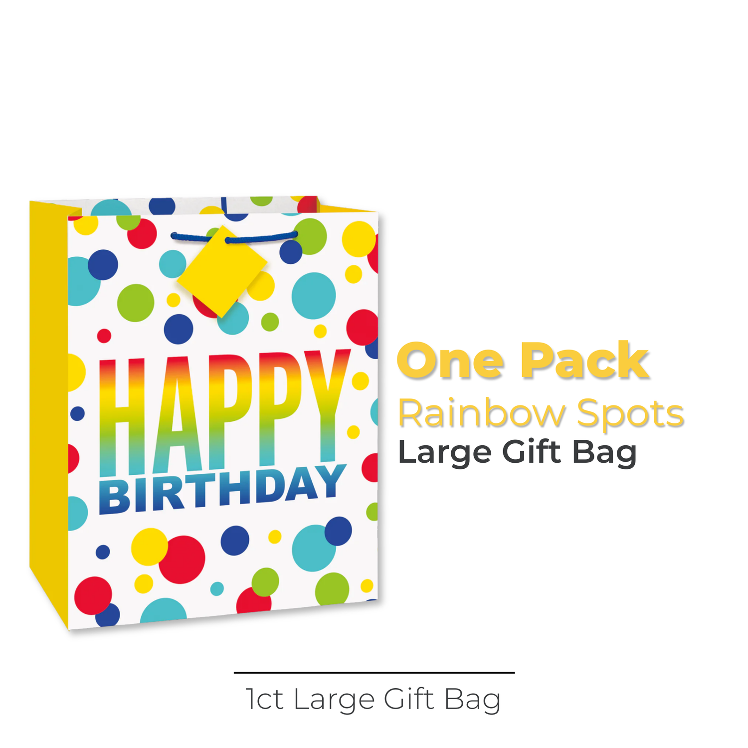 Rainbow Spots Birthday Large Gift Bag