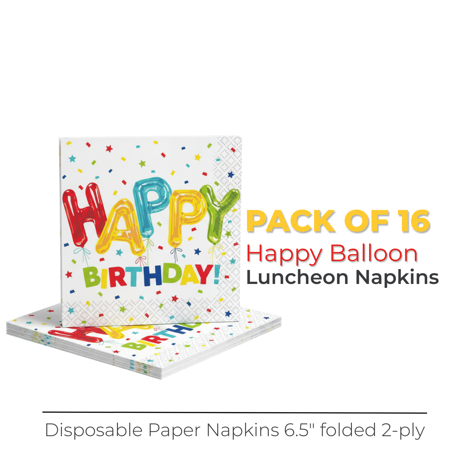 Happy Balloon Birthday Luncheon Napkins, 16ct