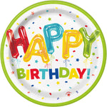 Happy Balloon Birthday Round 7" Dessert Plates, 8ct