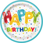 Happy Balloon Birthday Round 9" Dinner Plates, 8ct