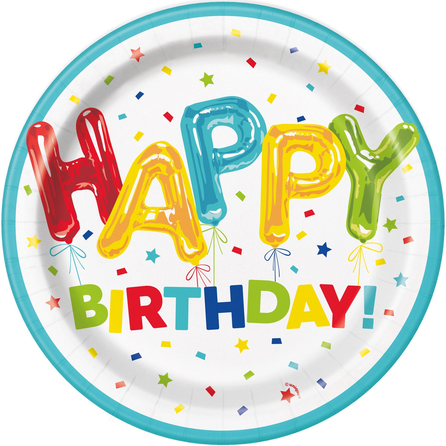 Happy Balloon Birthday Round 9" Dinner Plates, 8ct