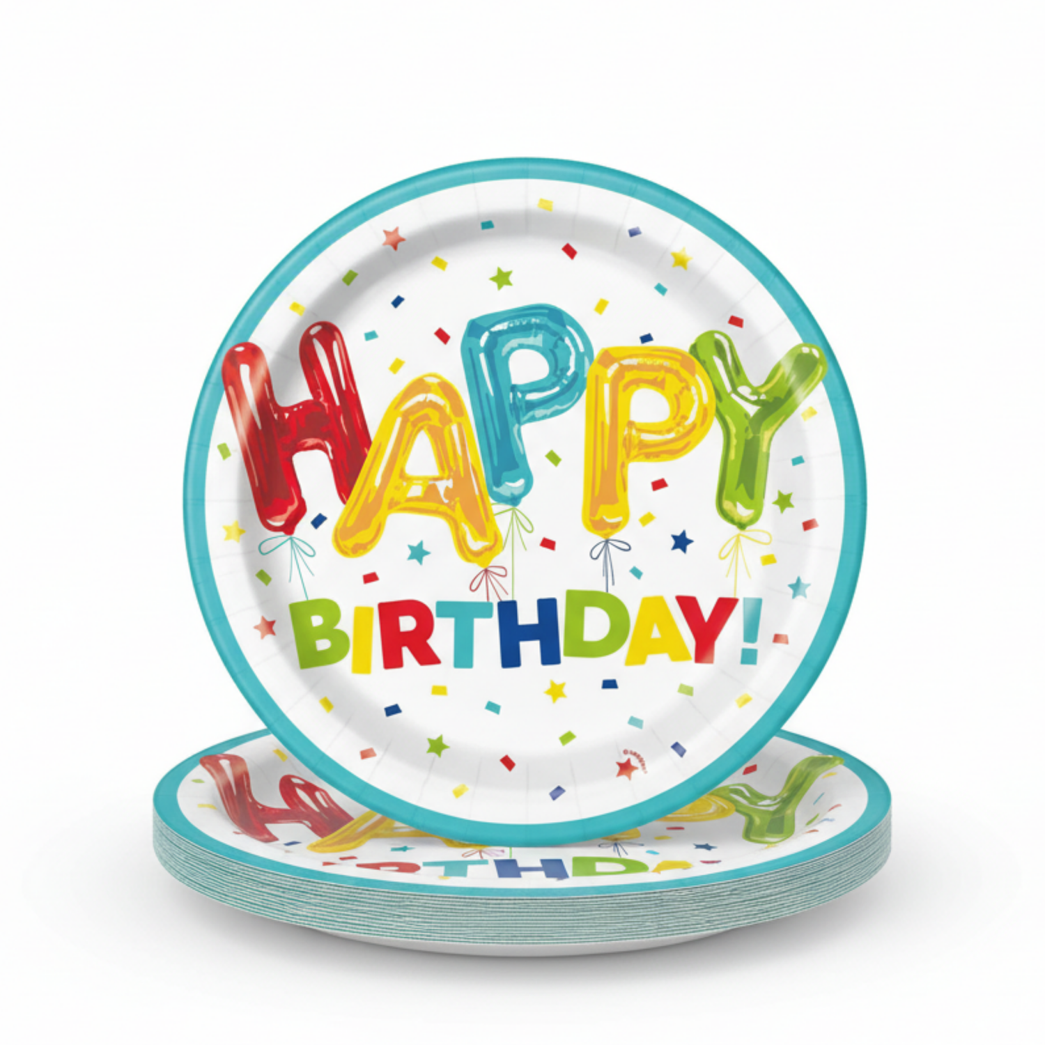 Happy Balloon Birthday Round 9" Dinner Plates, 8ct