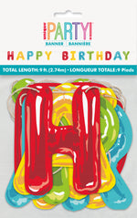 Happy Balloon Birthday Paper Letter Banner, 9 ft, 2pc