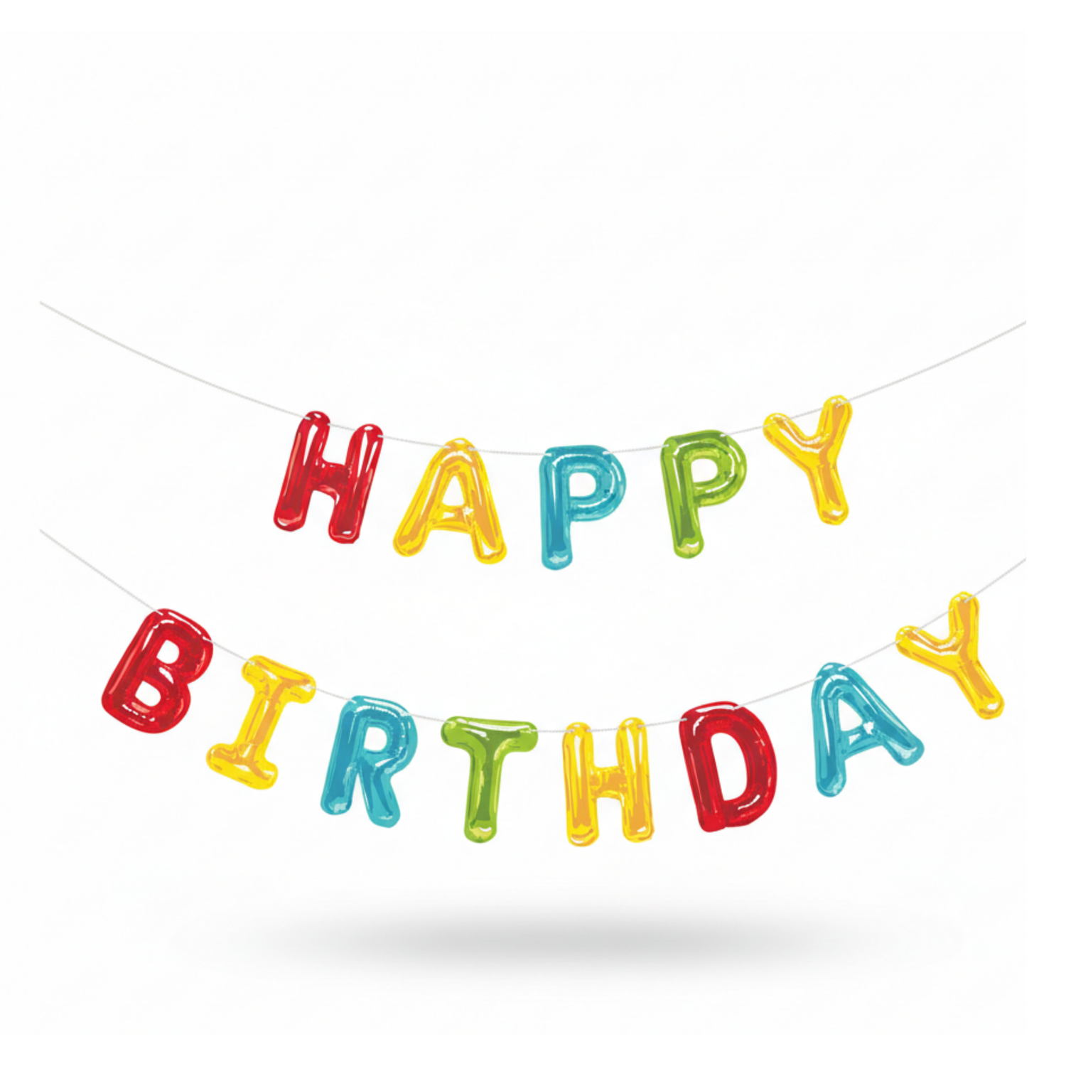 Happy Balloon Birthday Paper Letter Banner, 9 ft, 2pc