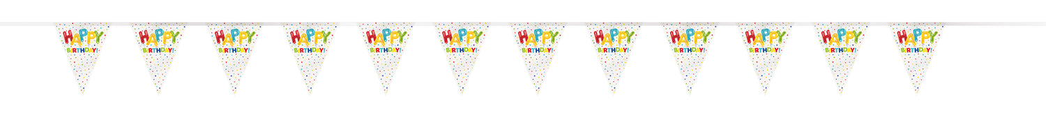 Happy Balloon Birthday Plastic Flag Banner, 12 ft - Image 3