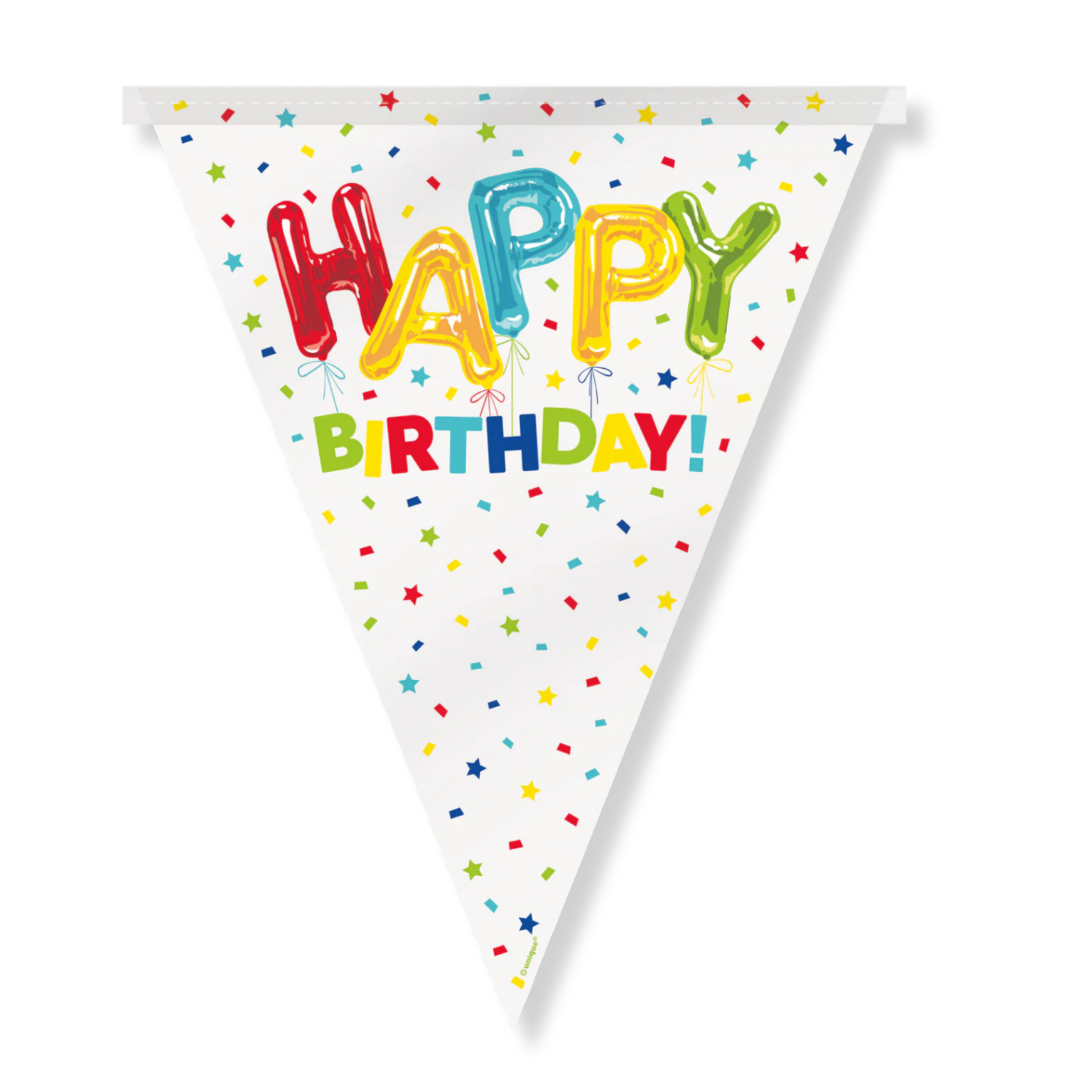 Happy Balloon Birthday Plastic Flag Banner, 12 ft