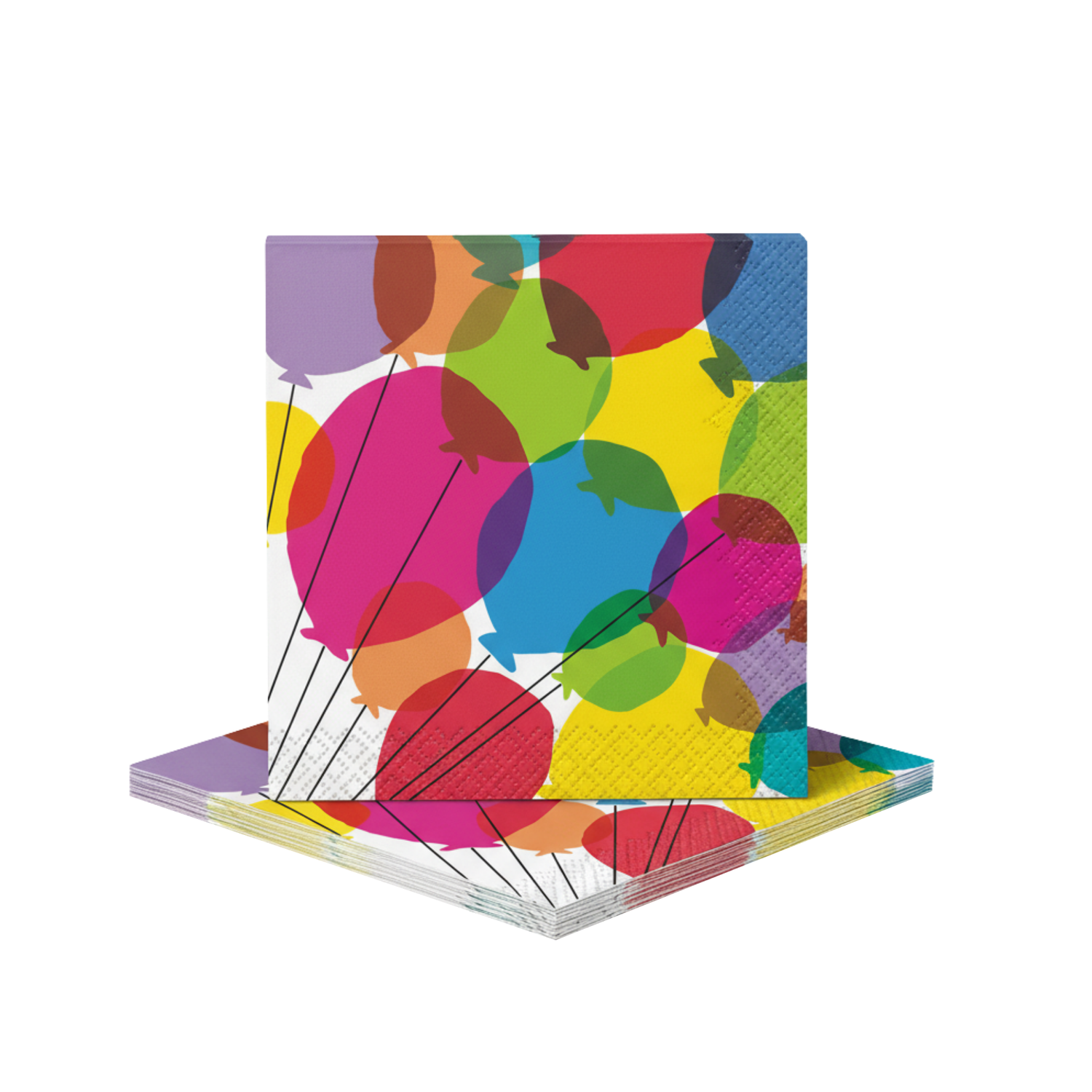 Balloons & Rainbow Birthday Beverage Napkins, 16ct
