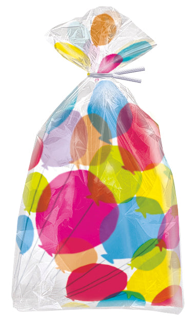 Balloons & Rainbow Birthday Cellophane Bags, 5" x 11", 20ct - Image 3