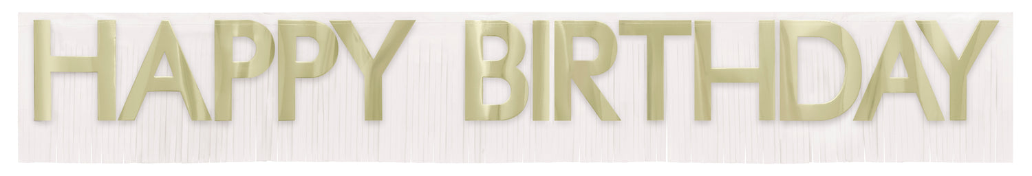 Gold Foil Fringe "Happy Birthday" Banner